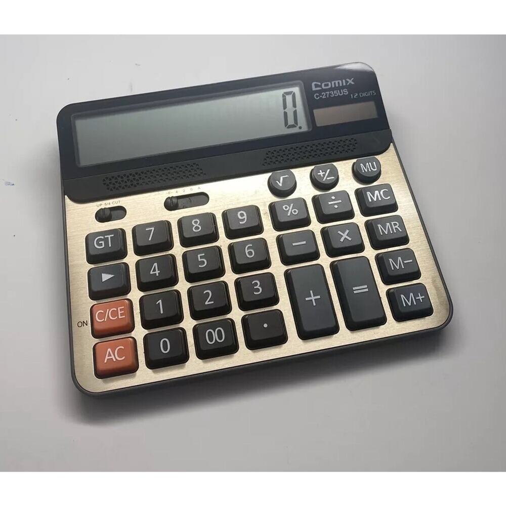 Comix Electronic Desktop Handheld Calculator 12 digit C-2735US EUC (TESTED GTG)